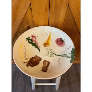 Vintage Los Angeles Potteries13.5” Pasta Salad Spaghetti Bowl READ (5017)